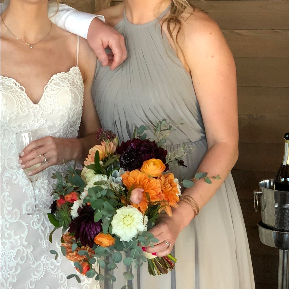 Gray bridesmaids dress